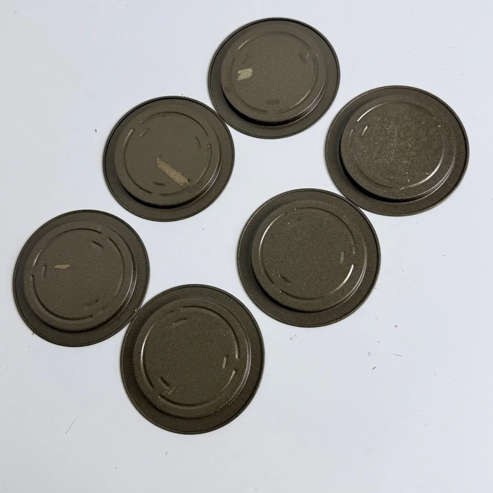 Set of 6 Vintage Aluminum Hawaii Souvenir Coaster Set